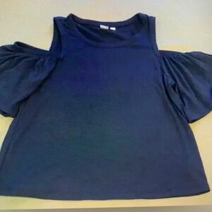 Gap Cold Shoulder Bell Sleeve Blue Top Size Small